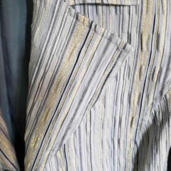 Fancy blazer, blue with gold thread, size M, NWOT - Picture 4 of 9